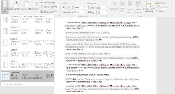 Come impostare margini Word