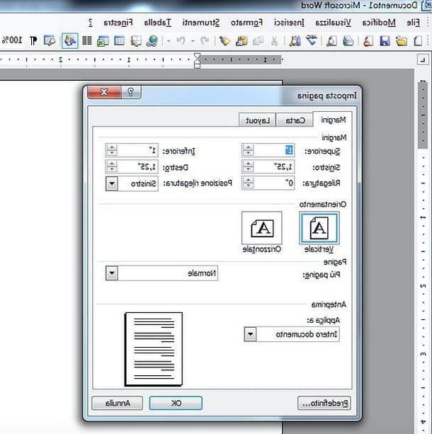 Come impostare margini Word