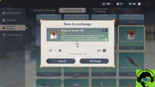 Genshin Impact - How to Buy and Use Dust of Azoth to Convert Character Ascension Materials