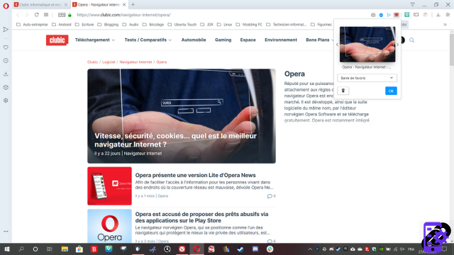 Como adicionar um site aos favoritos no Opera?