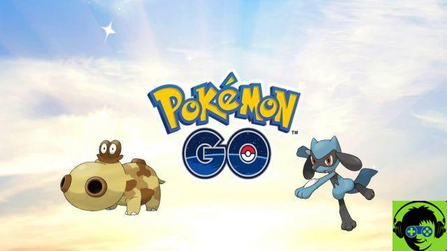 Pokemon Go Sinnoh Region Celebration Event, featuring Shiny Riolu and Hippopotas