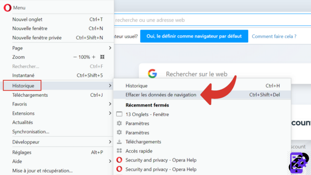 Como limpar o cache do Opera?