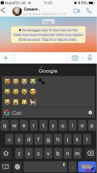 Cercare emoticon su WhatsApp digitando il nome