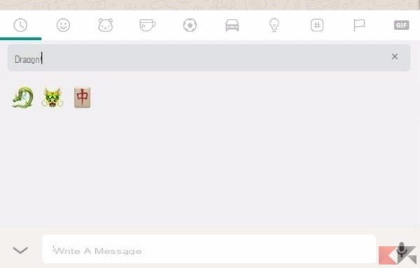 Busque emoticonos en WhatsApp escribiendo el nombre