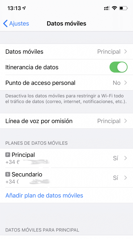 Usa dos números de teléfono en tu iPhone