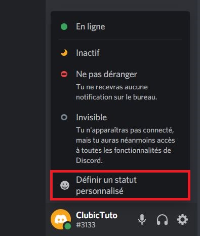 Como você altera seu status online no Discord?