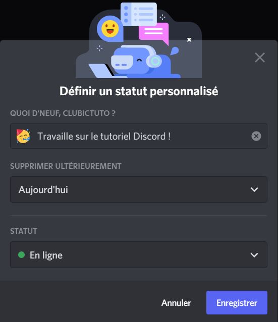 How do you change your online status on Discord?