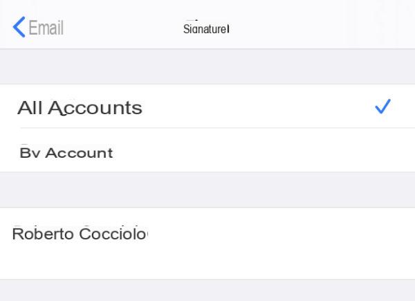 Modificare firma email su iPhone
