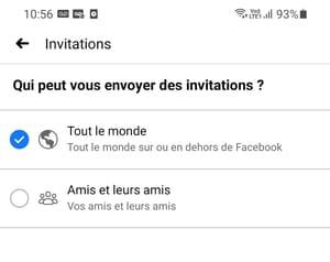 Facebook invitation: how to display the button