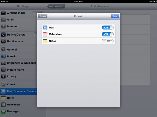Synchronize Google Calendar with iPad
