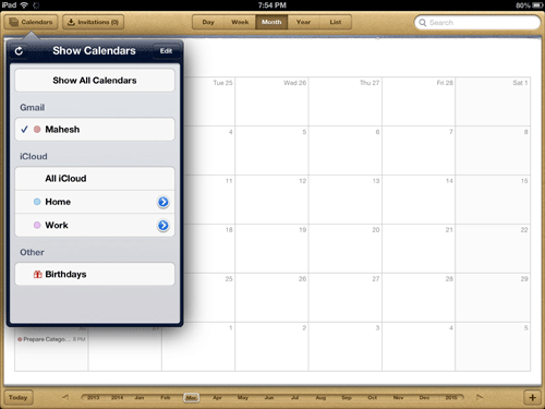 Sincronize o Google Agenda com o iPad