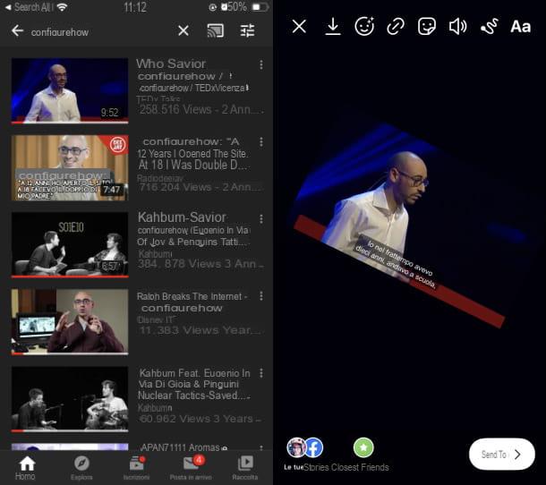 Come mettere video YouTube su Instagram stories