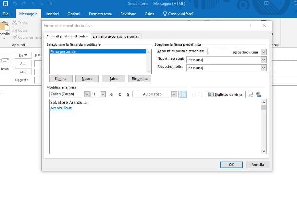How to insert signature in Outlook
