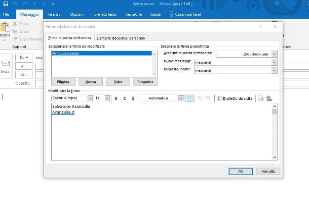 Como inserir assinatura no Outlook