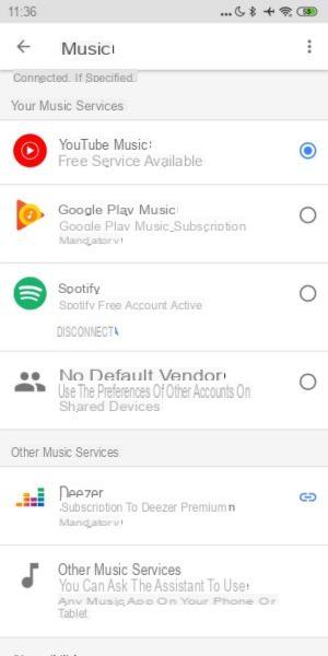 How to change the default music service on Google Home
