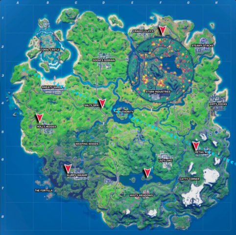 All Gorger and Gatherer spawn locations in Fortnite Chapter 2 Season 4