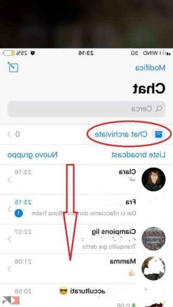 Come vedere le chat archiviate WhatsApp
