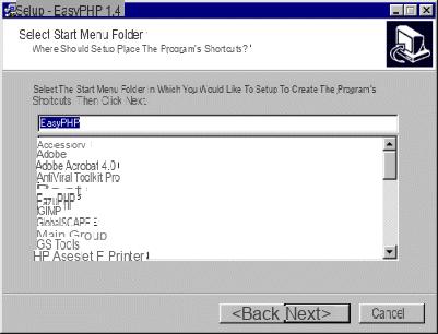 Installation of EasyPHP