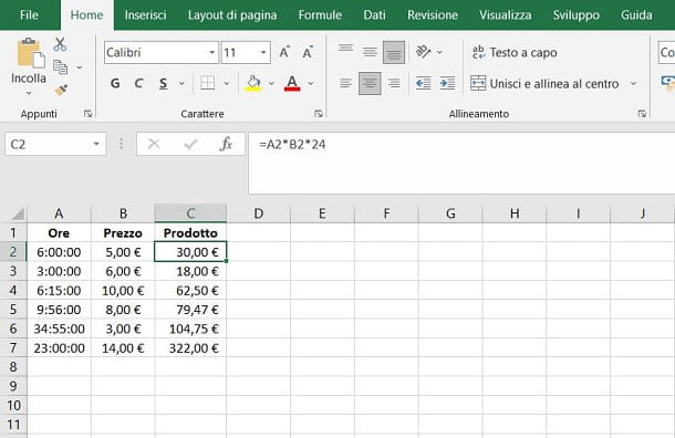 How to multiply in Excel