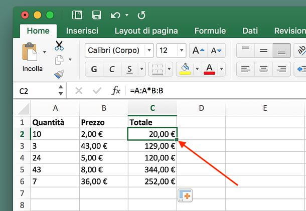 How to multiply in Excel