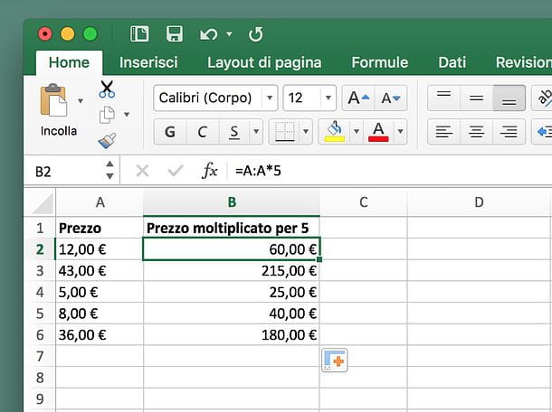 How to multiply in Excel