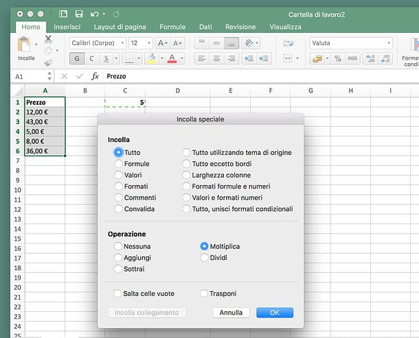 How to multiply in Excel