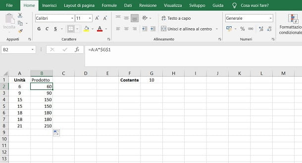 How to multiply in Excel