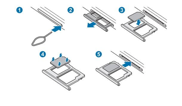 Cómo insertar la SIM de Samsung