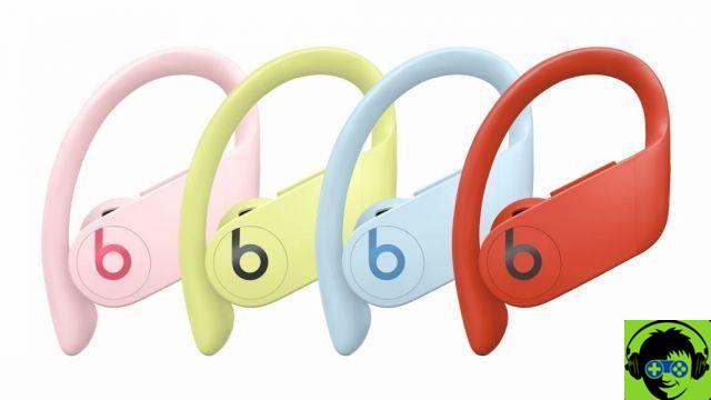 Powerbeats Pro in four colors: Spring Yellow, Cloud Pink, Lava Red and Glacier Blue