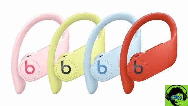 Powerbeats Pro en quatre couleurs : Spring Yellow, Cloud Pink, Lava Red et Glacier Blue