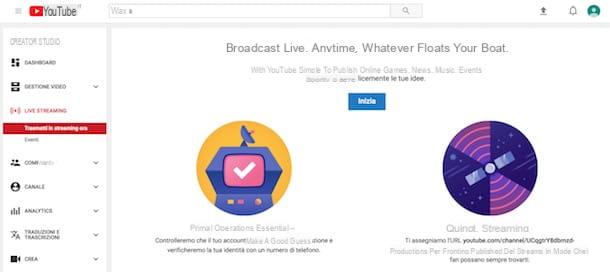 Come fare live su YouTube