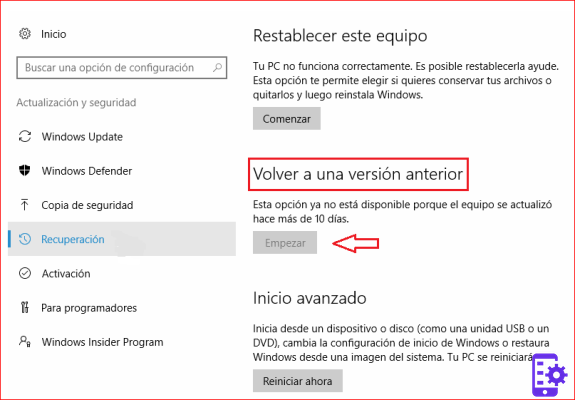 Windows 10 20H2, como voltar a versões anteriores