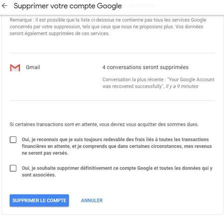 Delete Google account: the right method