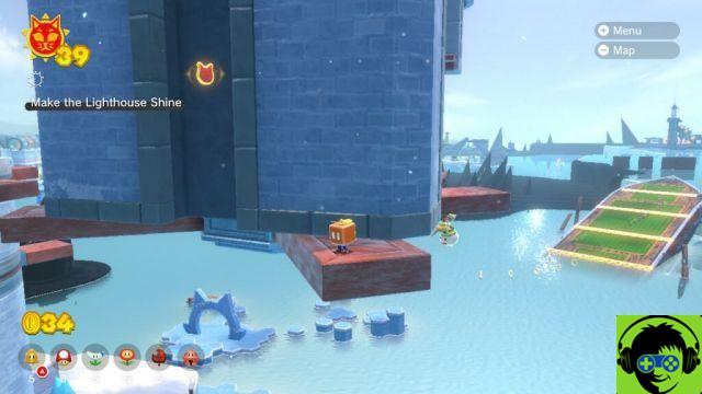 Mario 3D World: Bowser Fury - Como fazer todos os gatos brilharem | Guia 100% Crisp Climb Castle