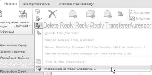 Outlook: filtro de correo no deseado