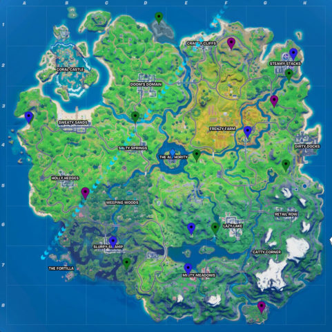 All Fortnite Chapter 2 Season 4 XP coin locations