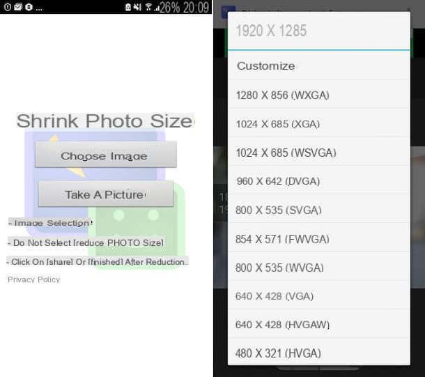 App per rimpicciolire le foto