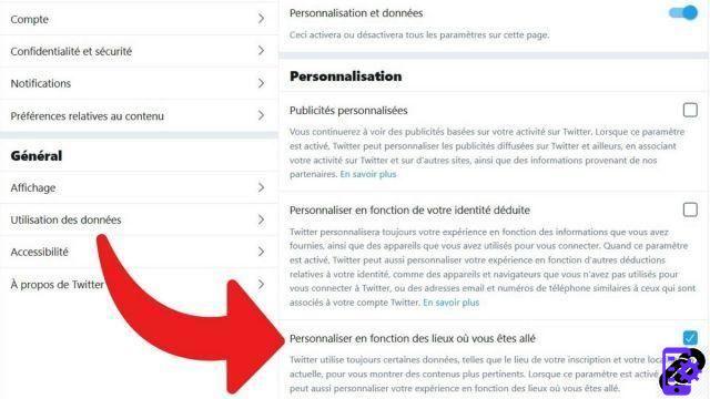 How to activate and deactivate geolocation on Twitter?