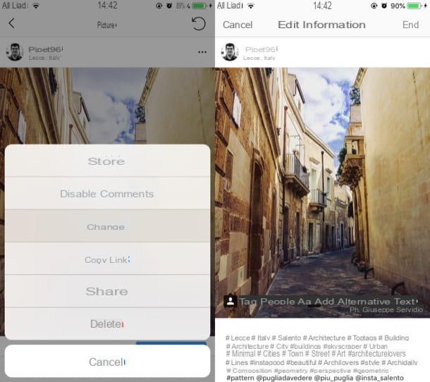 Comment modifier une photo publiée sur Instagram