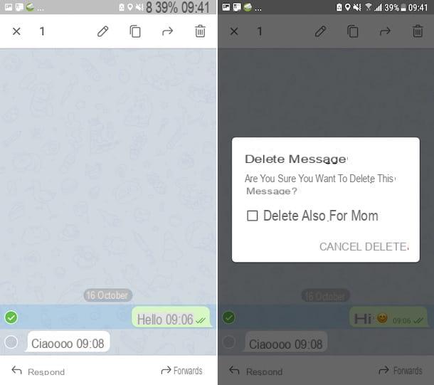 Come cancellare i messaggi su Telegram