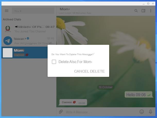 How to delete messages on Telegram