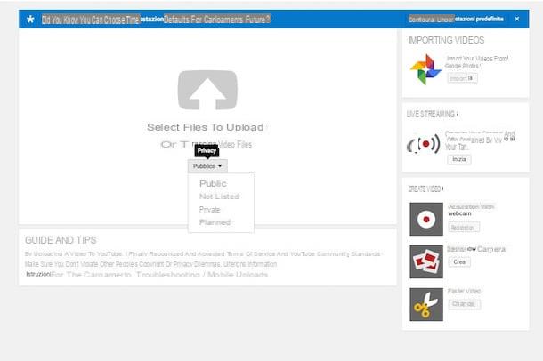 Come mettere un video su YouTube