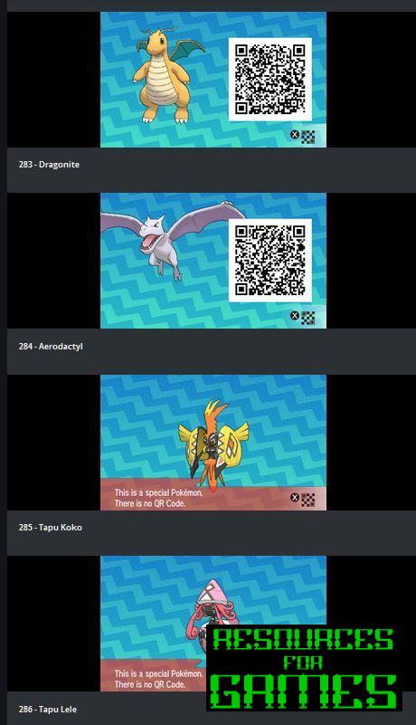 Pokémon Soleil et Lune - Tous les Codes QR à Scanner