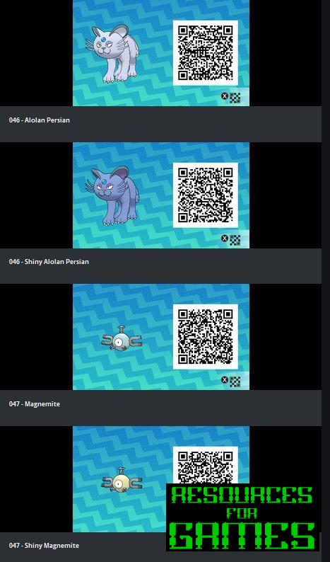 Pokemon Sol y Luna - Todos los Códigos QR para Escanear