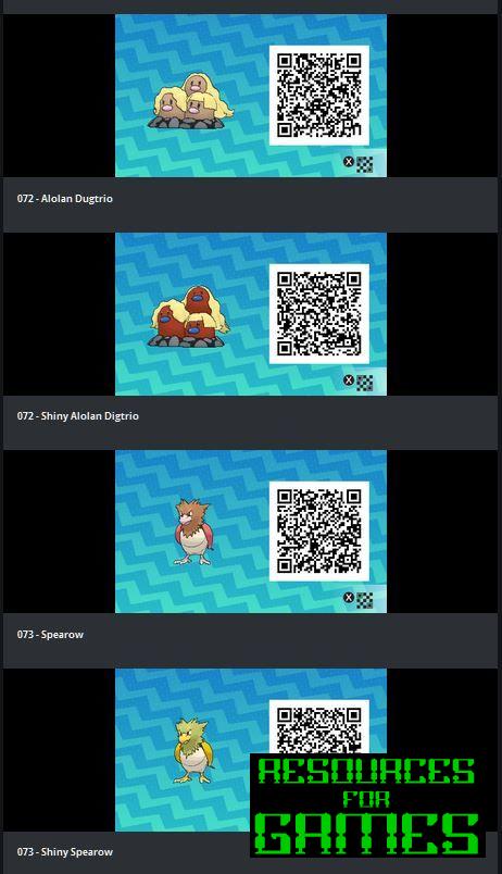 Pokemon Sol e Lua - Todos os Códigos QR a Digitalizar