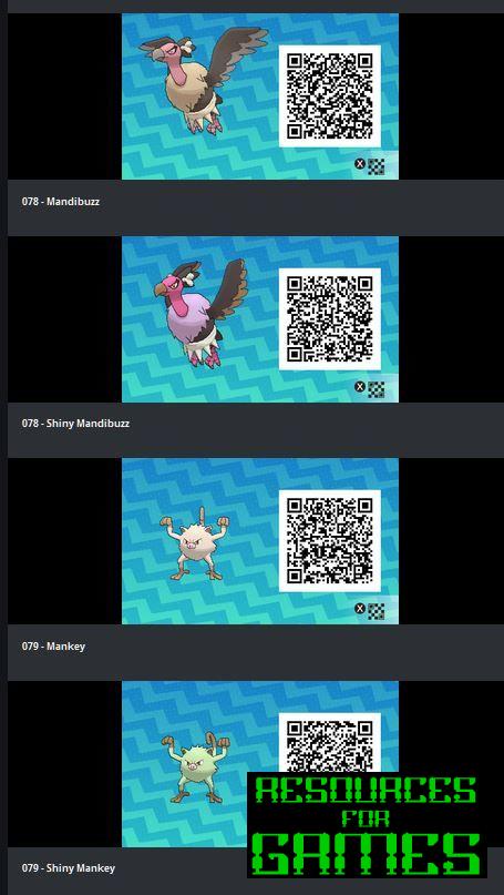 Pokemon Sol e Lua - Todos os Códigos QR a Digitalizar