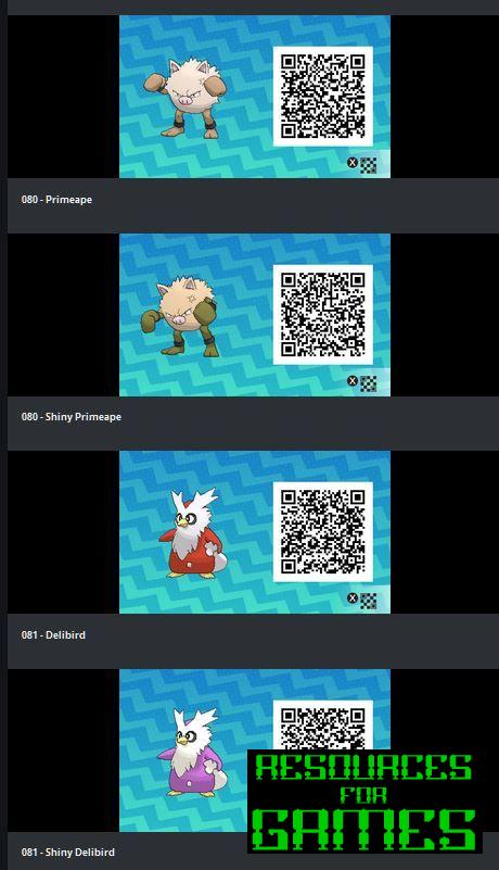 Pokemon Sol e Lua - Todos os Códigos QR a Digitalizar