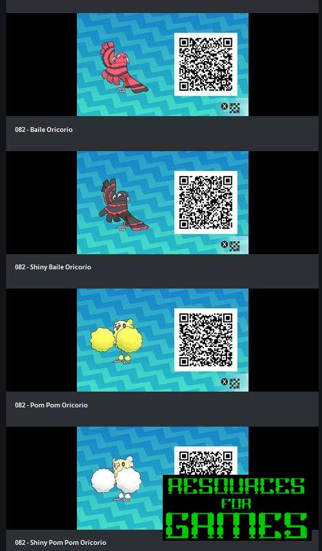 Pokemon Sol e Lua - Todos os Códigos QR a Digitalizar