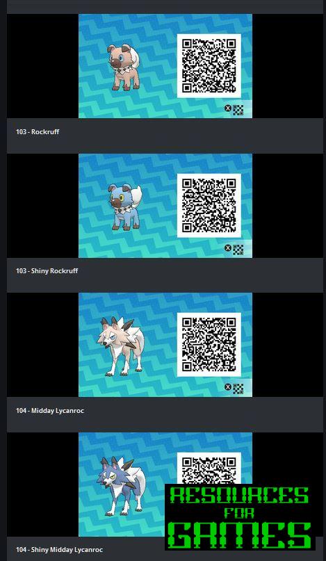 Pokémon Soleil et Lune - Tous les Codes QR à Scanner