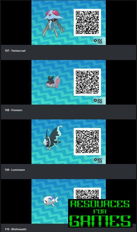 Pokemon Sol y Luna - Todos los Códigos QR para Escanear